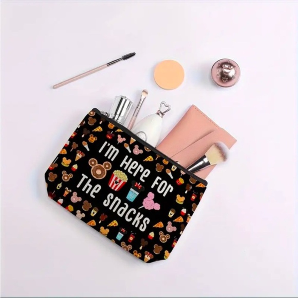 Disney Inspired “I’m Here for the Drinks” Makeup Bag Travel Cosmetic Pouch NWT